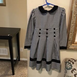 Little girls black and white dress